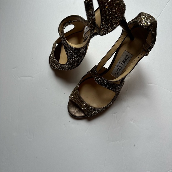 Jimmy Choo Emily 100 rose gold sandals. Pretine shape. Vibram soles. 36 1/2 - Picture 3 of 8